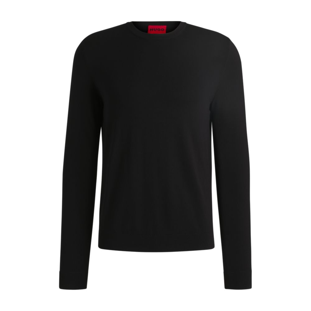 Приталенный свитер с круглым вырезом из мягкой пряжи HUGO, черный
Приталенный свитер с круглым вырезом из мягкой пряжи HUGO, черный