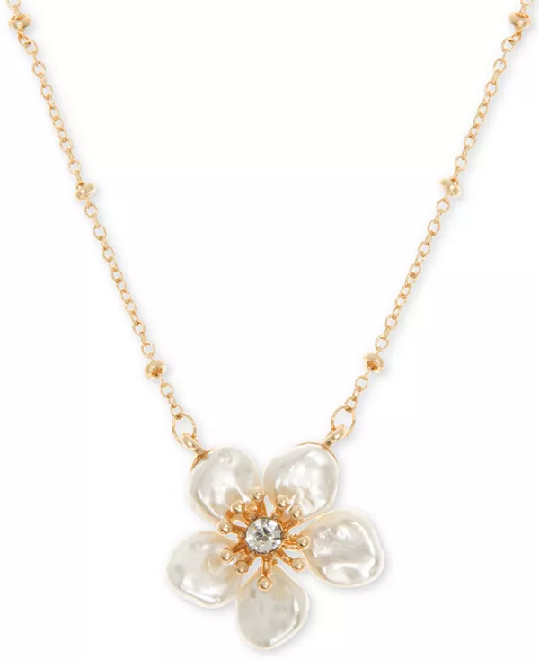 Ожерелье с подвеской в виде цветка из золотистого кристалла, 16 дюймов + удлинитель 3 дюйма Lonna & Lilly, white
Ожерелье с подвеской в виде цветка из золотистого кристалла, 16 дюймов + удлинитель 3 дюйма Lonna & Lilly, white