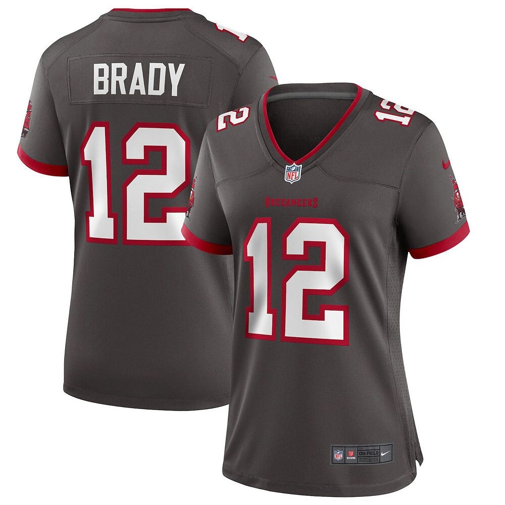 Женская футболка Nike Tom Brady Pewter Tampa Bay Buccaneers Alternate Game, цвет Buc Charco
Женская футболка Nike Tom Brady Pewter Tampa Bay Buccaneers Alternate Game, цвет Buc Charco