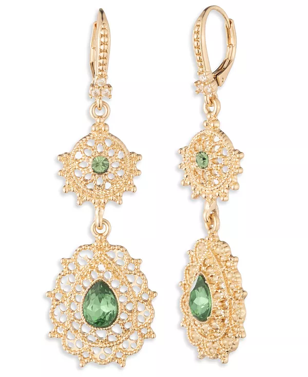 Двойные серьги-подвески из стеклянного камня эринита с филагранью Marchesa, green
Двойные серьги-подвески из стеклянного камня эринита с филагранью Marchesa, green