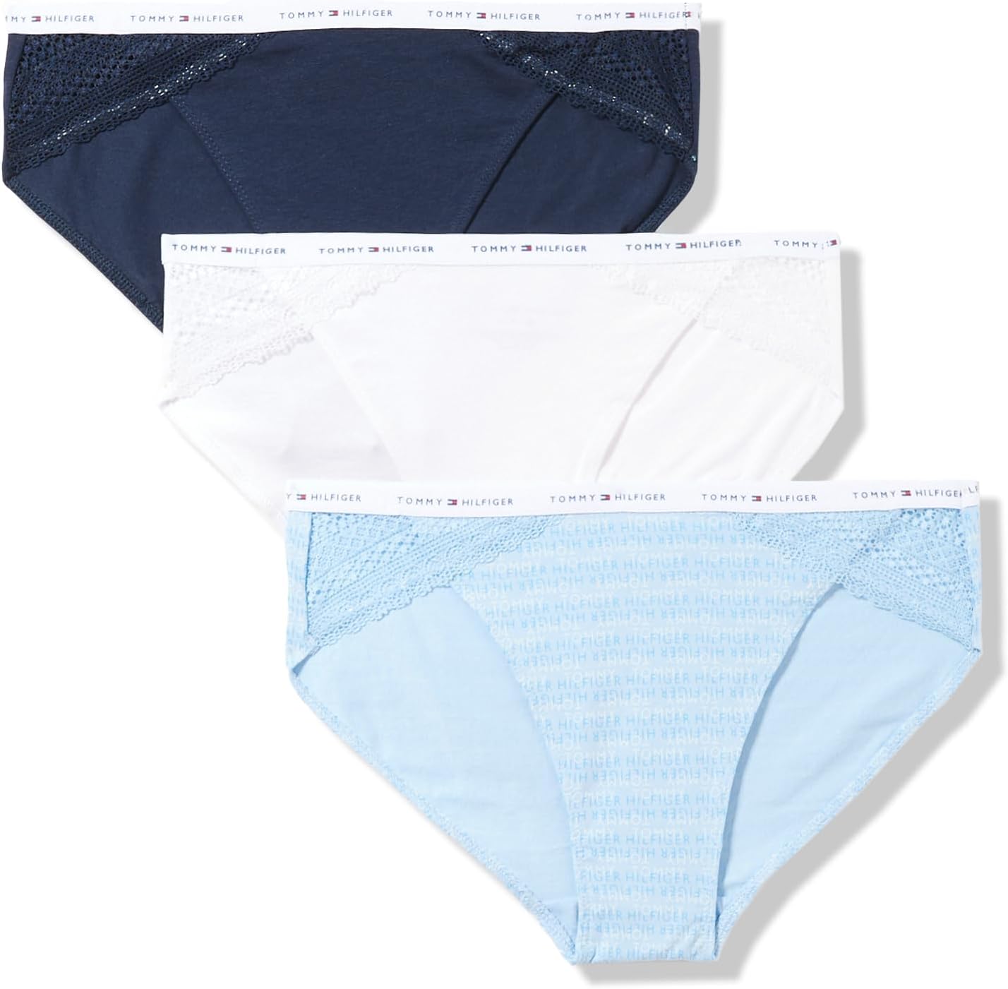 Женские трусики-бикини Tommy Hilfiger из хлопкового кружева, упаковка, Navy/White/Powder Blue
Женские трусики-бикини Tommy Hilfiger из хлопкового кружева, упаковка, Navy/White/Powder Blue