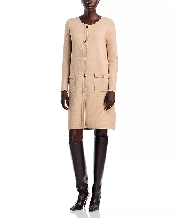 Кардиган с круглым вырезом и пуговицами T Tahari, бежевый
Кардиган с круглым вырезом и пуговицами T Tahari, бежевый