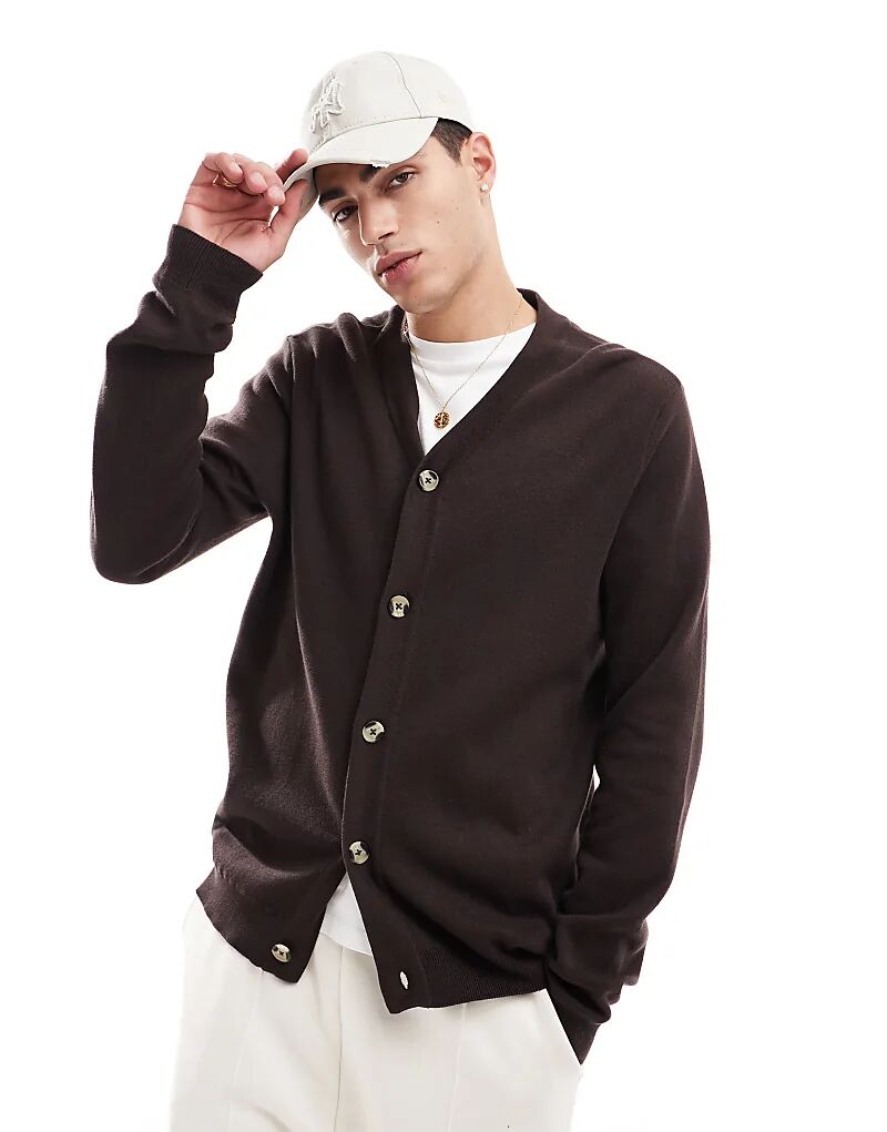 Кардиган шоколадно-коричневого цвета Threadbare
Кардиган шоколадно-коричневого цвета Threadbare