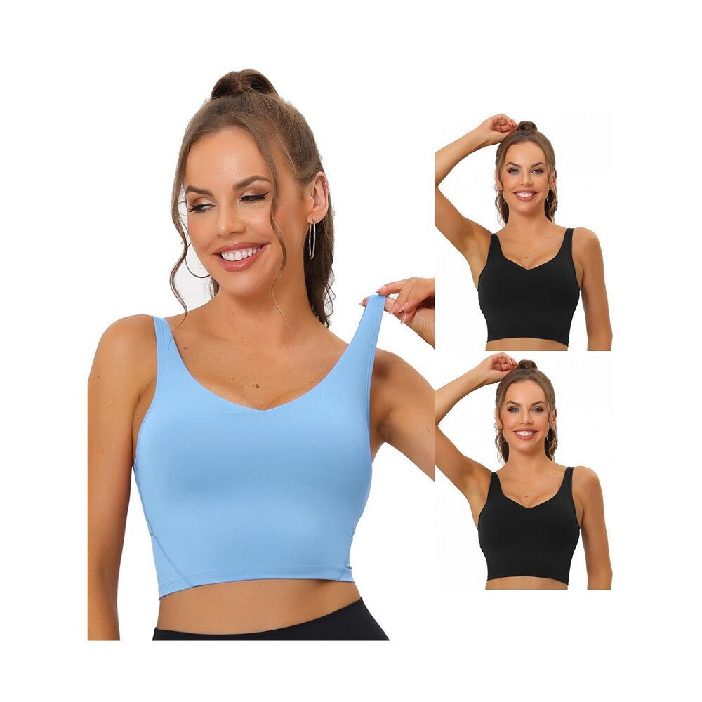 Набор из 3 женских удлиненных спортивных бюстгальтеров для йоги с мягкой подкладкой и средней поддержкой для тренировок и фитнеса ALLEGRA K, цвет Black Light Blue
Набор из 3 женских удлиненных спортивных бюстгальтеров для йоги с мягкой подкладкой и средней поддержкой для тренировок и фитнеса ALLEGRA K, цвет Black Light Blue