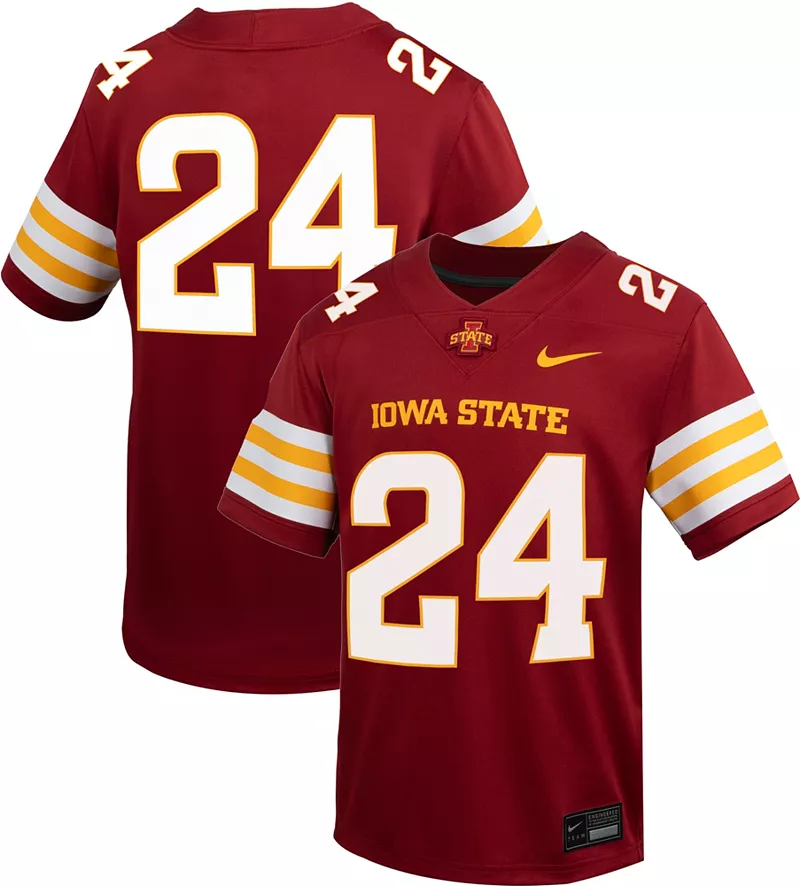 Футбольная майка Nike Youth Iowa State Cyclones # 24 Cardinal Replica
Футбольная майка Nike Youth Iowa State Cyclones # 24 Cardinal Replica