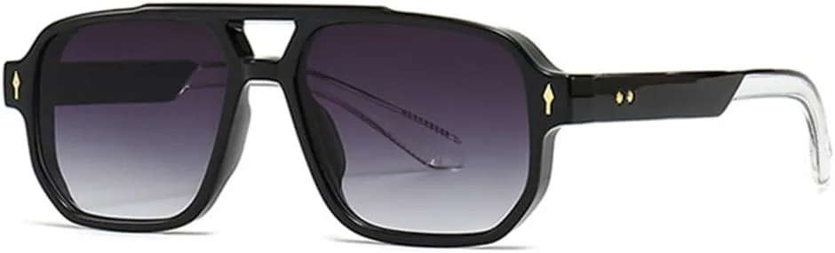 Солнцезащитные очки в стиле ретро с двойной перемычкой для женщин, градиентные линзы, защита от УФ-излучения UV400, заклепки для мужчин TYUHDUYUR, Black Gray Gradient
Солнцезащитные очки в стиле ретро с двойной перемычкой для женщин, градиентные линзы, защита от УФ-излучения UV400, заклепки для мужчин TYUHDUYUR, Black Gray Gradient