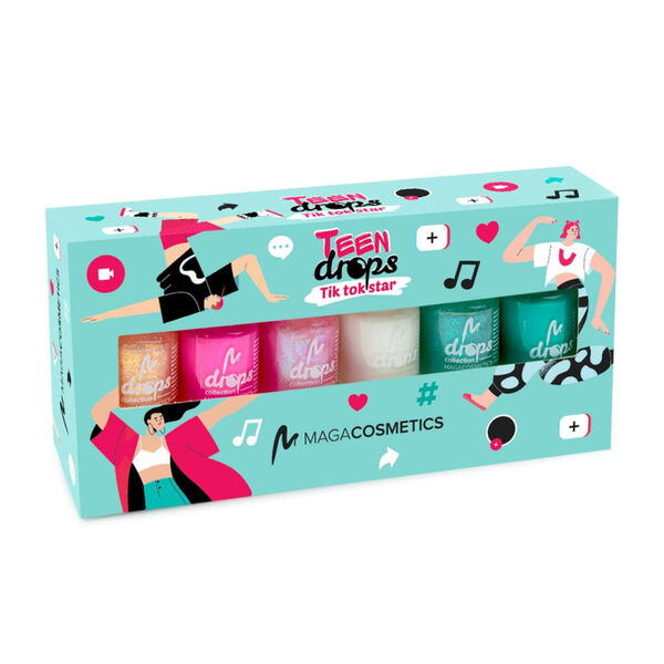 Набор: лак для ногтей tik tok star v.02, 6х6 мл Maga Cosmetics Teen drops
Набор: лак для ногтей tik tok star v.02, 6х6 мл Maga Cosmetics Teen drops