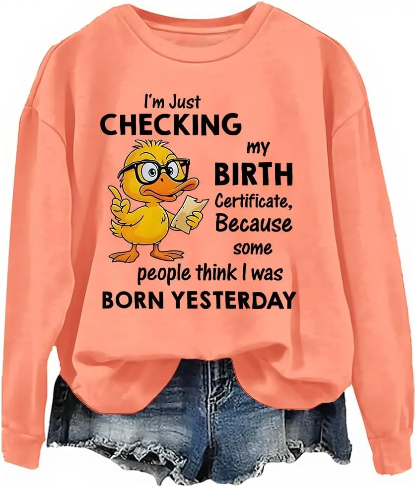 Толстовка с принтом "I'm Just Checking My Birth Certificate" и уткой woati
Толстовка с принтом "I'm Just Checking My Birth Certificate" и уткой woati
