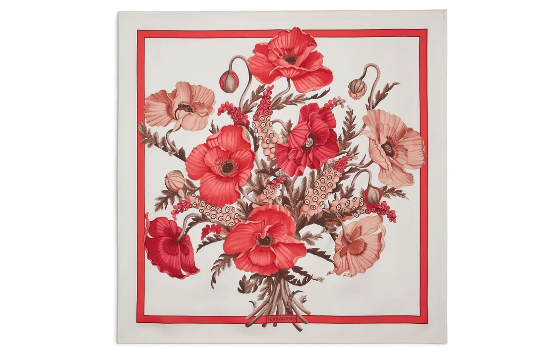 Ferragamo Шелковый шарф с цветочным принтом, Red
Ferragamo Шелковый шарф с цветочным принтом, Red