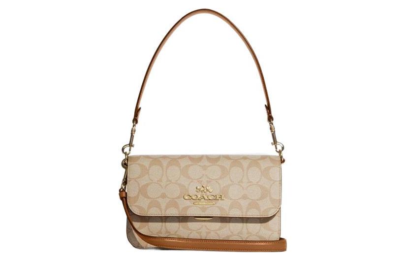 Холщовая кожаная портативная сумка через плечо, женская сумка на плечо цвета хаки COACH 
Холщовая кожаная портативная сумка через плечо, женская сумка на плечо цвета хаки COACH