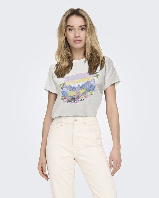 Женская футболка с короткими рукавами и рисунком спереди Only, белый
Женская футболка с короткими рукавами и рисунком спереди Only, белый