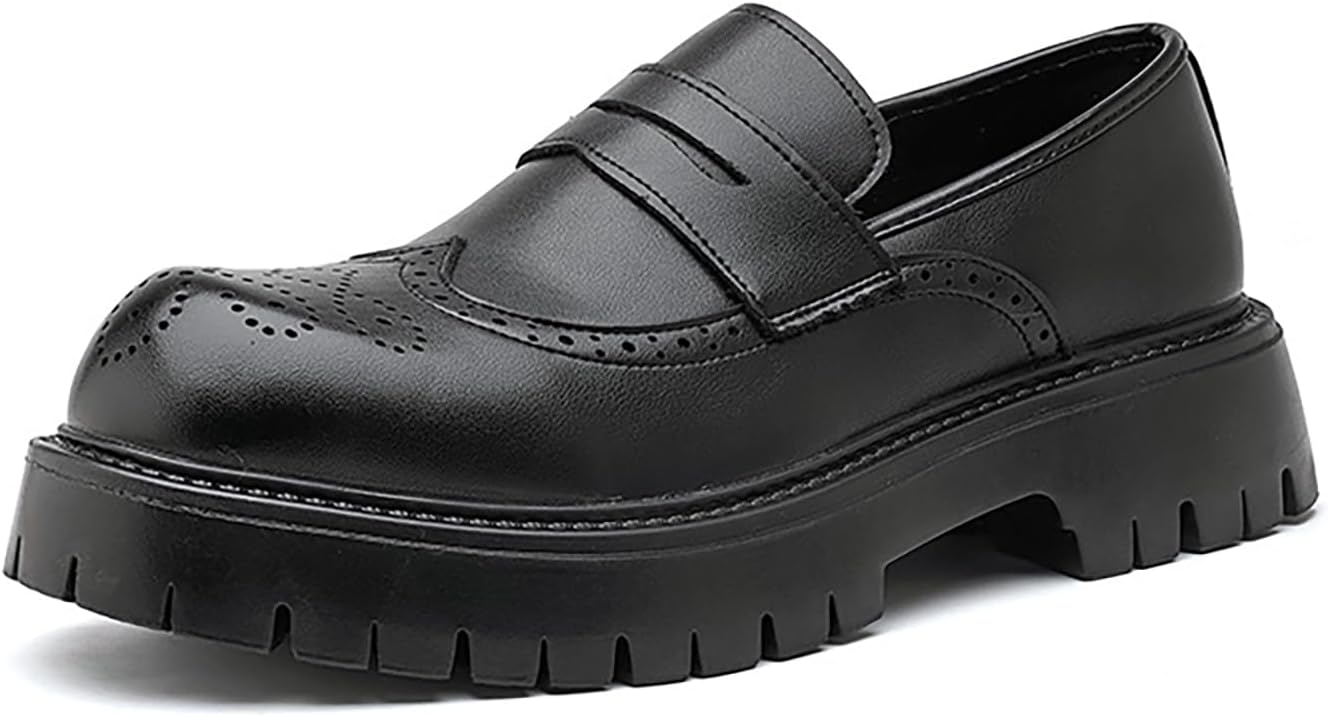 Мужские кожаные броги с платформой, массивные слипоны-пенни лоферы, классический круглый носок, противоскользящая подошва, деловая обувь для вечеринок, свадеб и выпускных Forevercan, черный
Мужские кожаные броги с платформой, массивные слипоны-пенни лоферы, классический круглый носок, противоскользящая подошва, деловая обувь для вечеринок, свадеб и выпускных Forevercan, черный