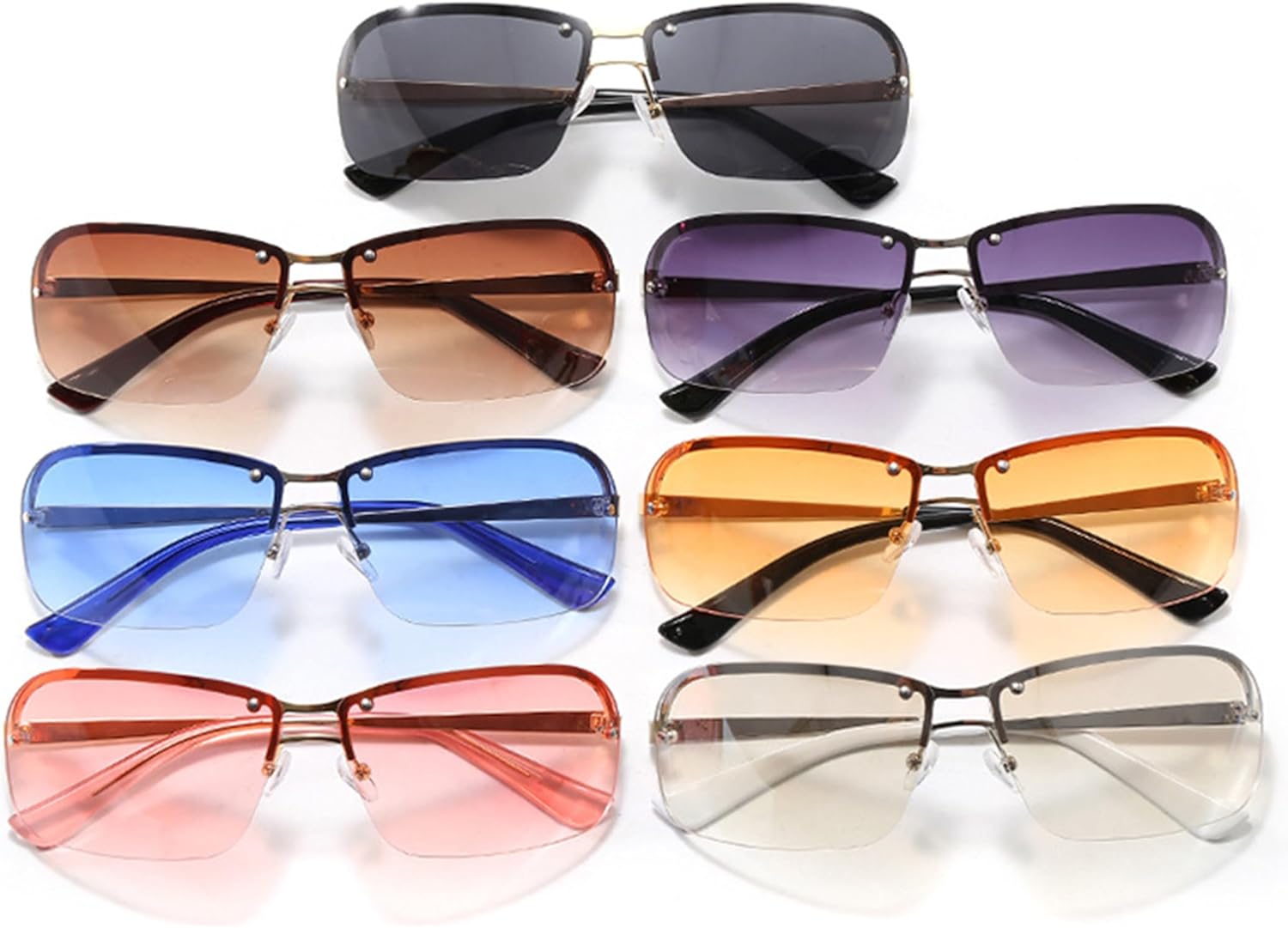 bullabulling Модные безободковые прямоугольные солнцезащитные очки в стиле Y2k для женщин и мужчин, милые, с маленькой двойной перемычкой, тонированными линзами, очки 2000S, Orange
bullabulling Модные безободковые прямоугольные солнцезащитные очки в стиле Y2k для женщин и мужчин, милые, с маленькой двойной перемычкой, тонированными линзами, очки 2000S, Orange