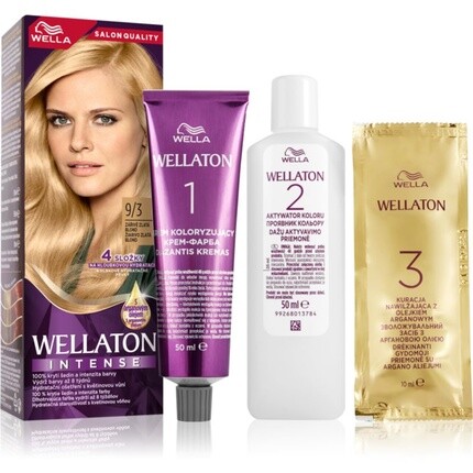 Wella Интенсивная стойкая краска для волос Wellaton с аргановым маслом 9/3 золотисто-русый - 1 шт.
Wella Интенсивная стойкая краска для волос Wellaton с аргановым маслом 9/3 золотисто-русый - 1 шт.