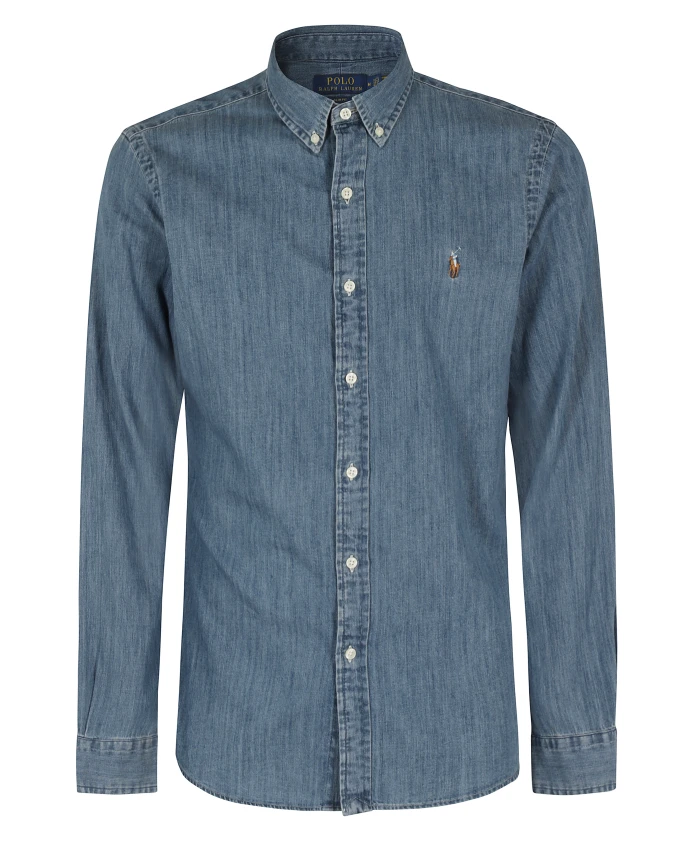 Синяя джинсовая рубашка с длинными рукавами Polo Ralph Lauren, синий
Синяя джинсовая рубашка с длинными рукавами Polo Ralph Lauren, синий