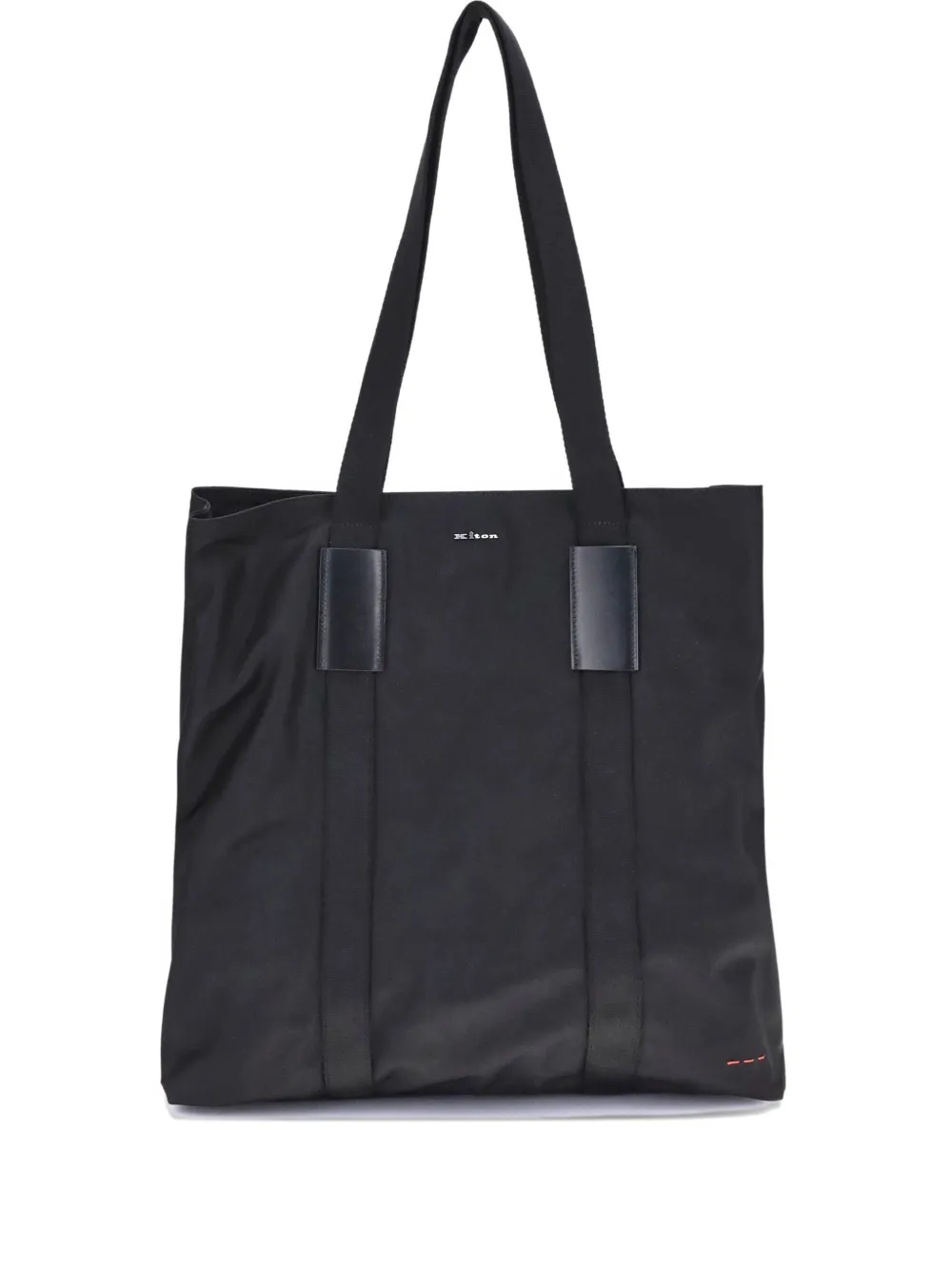 Сумка-шоппер с кожаной отделкой Kiton, черный 
Сумка-шоппер с кожаной отделкой Kiton, черный