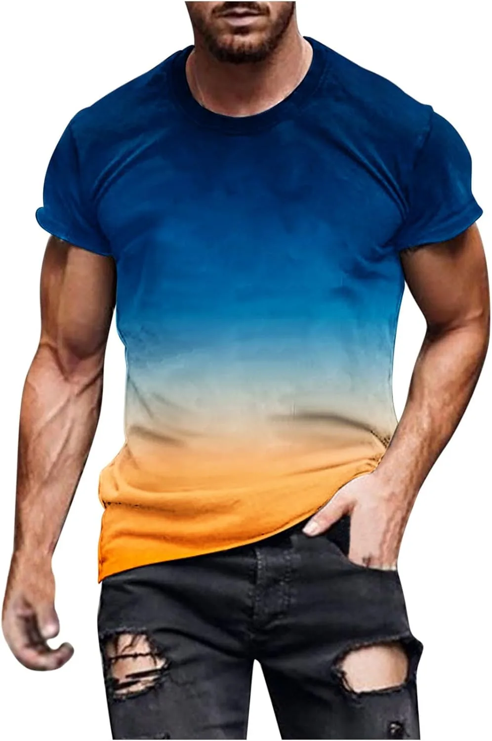 Мужская футболка Casual с градиентом, короткий рукав, Regular Fit
Мужская футболка Casual с градиентом, короткий рукав, Regular Fit