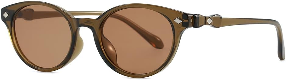 Винтажные солнцезащитные очки «кошачий глаз» для женщин — ретро-оправа круглой формы с бриллиантовой отделкой, тонированные линзы с защитой от УФ-излучения ENSARJOE, Green/Brown
Винтажные солнцезащитные очки «кошачий глаз» для женщин — ретро-оправа круглой формы с бриллиантовой отделкой, тонированные линзы с защитой от УФ-излучения ENSARJOE, Green/Brown