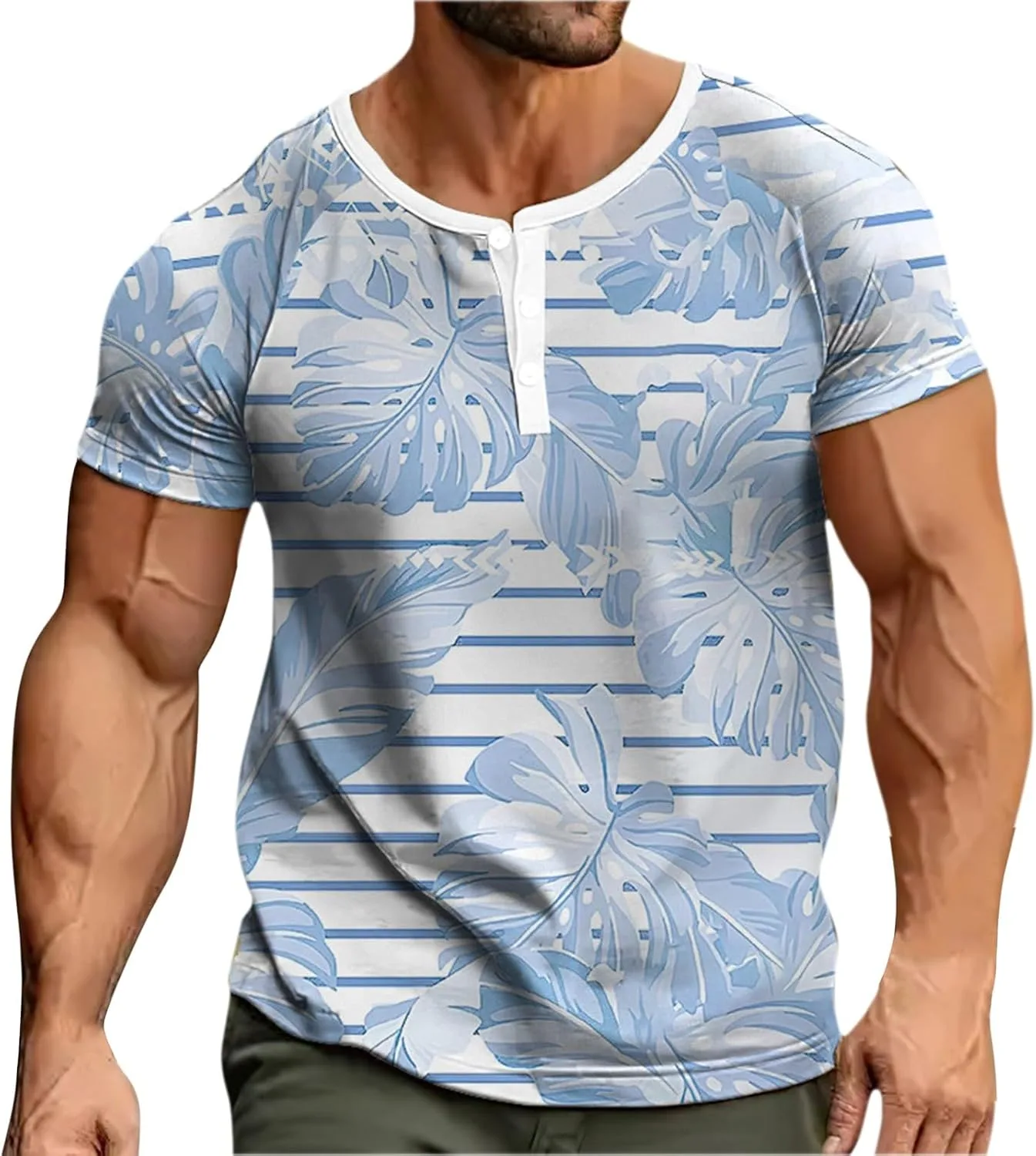 Мужская камуфляжная футболка Henley с коротким рукавом
Мужская камуфляжная футболка Henley с коротким рукавом