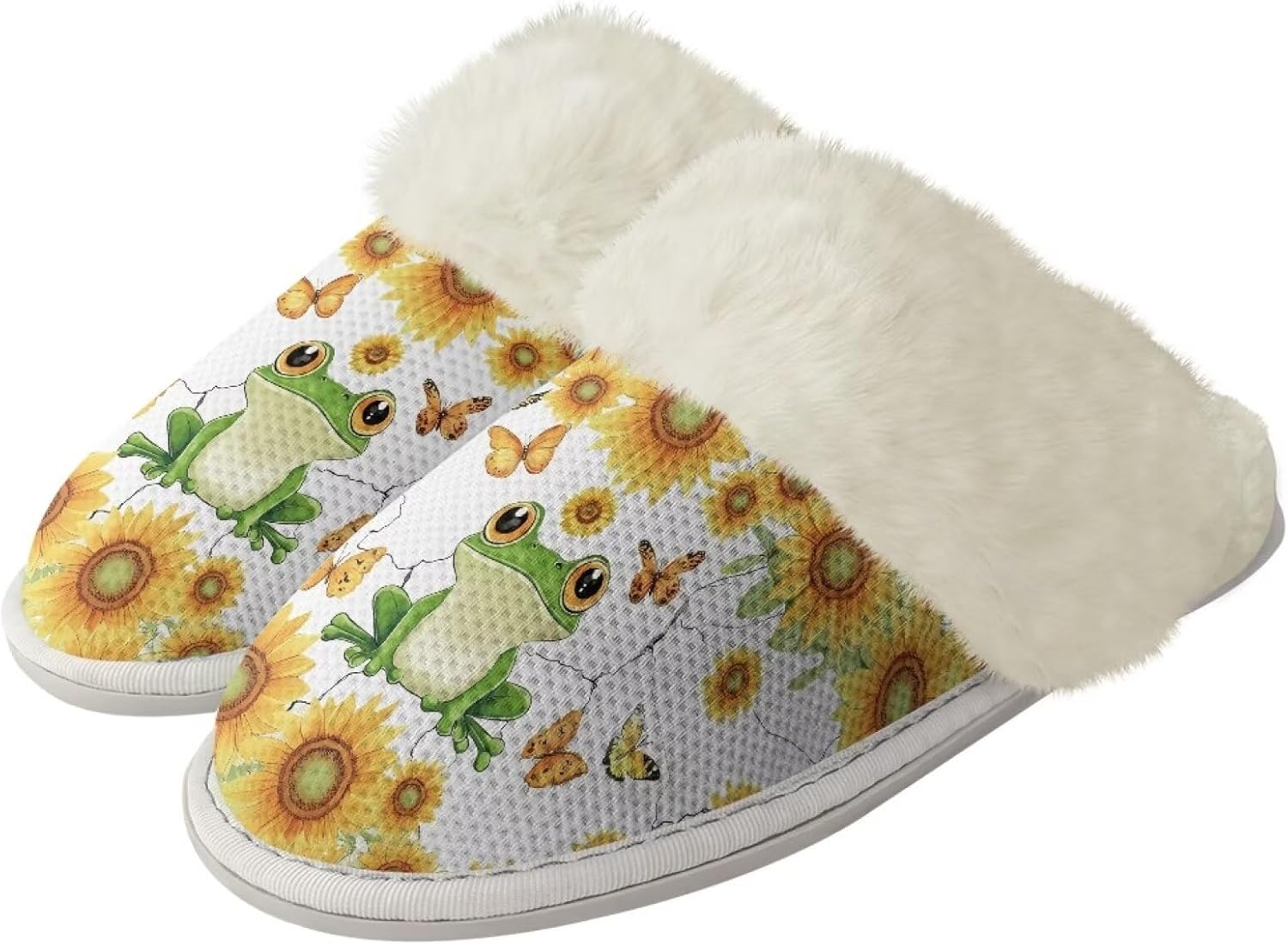 Домашние тапочки для мужчин и женщин, зимние теплые тапочки на плоской подошве, мягкие плюшевые, закрытый носок, домашняя обувь с резиновой подошвой против скольжения для спа и ванной Watdotory, Sunflower Frog Butterfly
Домашние тапочки для мужчин и женщин, зимние теплые тапочки на плоской подошве, мягкие плюшевые, закрытый носок, домашняя обувь с резиновой подошвой против скольжения для спа и ванной Watdotory, Sunflower Frog Butterfly