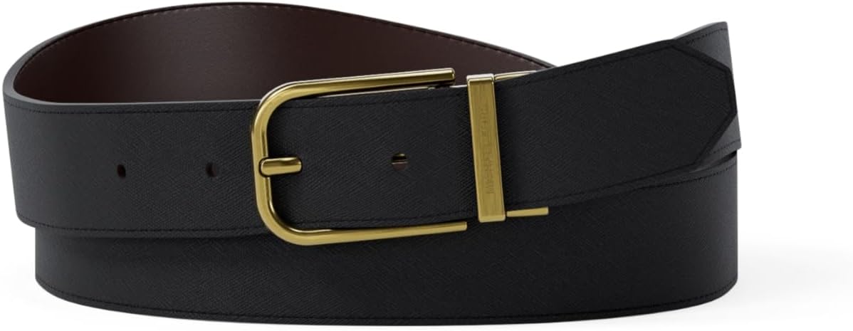 Michael Kors мужской реверсивный кожаный ремень для костюма, 31 мм, Brushed Gold-Tone Hardware/Black Saffiano Leather
Michael Kors мужской реверсивный кожаный ремень для костюма, 31 мм, Brushed Gold-Tone Hardware/Black Saffiano Leather
