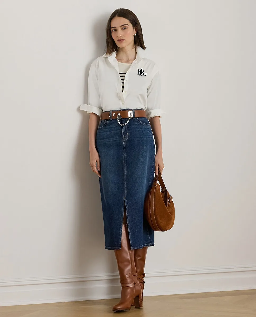 Миди-юбка из джинсовой хлопковой ткани Lauren Ralph Lauren, индиго
Миди-юбка из джинсовой хлопковой ткани Lauren Ralph Lauren, индиго