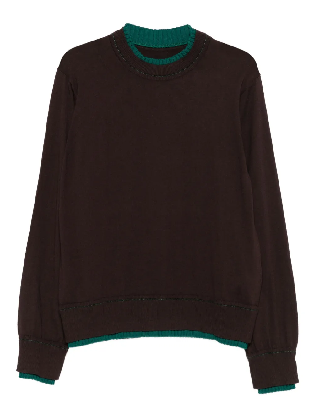 Свитер с контрастной отделкой SACAI, коричневый
Свитер с контрастной отделкой SACAI, коричневый