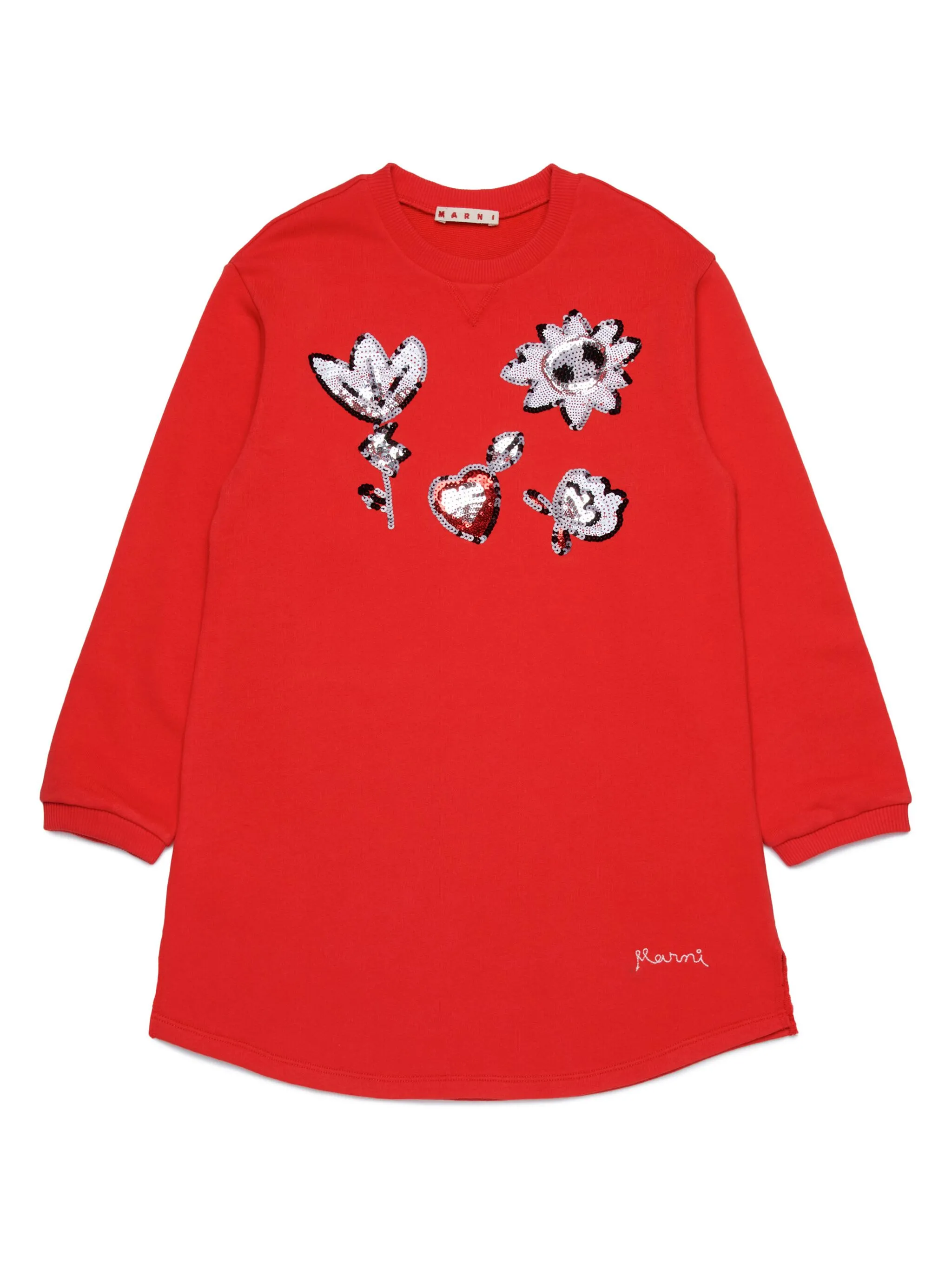 Платье-толстовка с вышивкой пайетками Marni Kids, красный
Платье-толстовка с вышивкой пайетками Marni Kids, красный