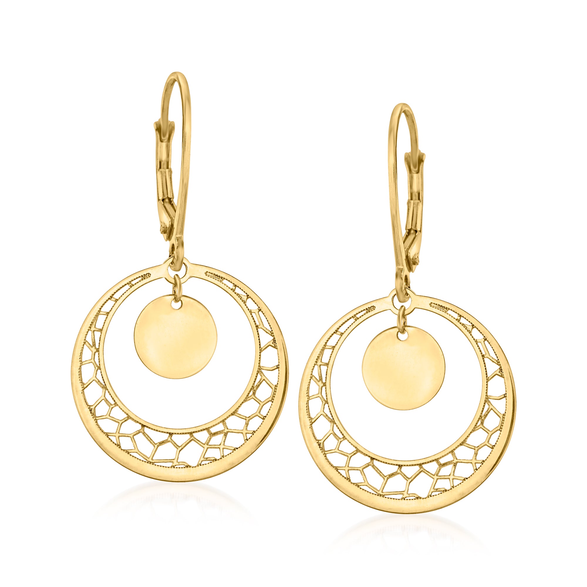 Серьги-подвески Ross-Simons Italian из 14-каратного желтого золота с ажурной отделкой Ross-Simons, желтый
Серьги-подвески Ross-Simons Italian из 14-каратного желтого золота с ажурной отделкой Ross-Simons, желтый
