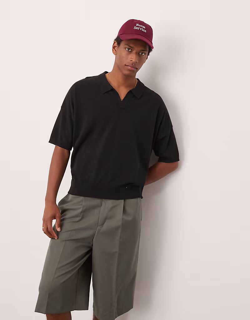 Поло свободного кроя из хлопка ASOS DESIGN с вырезом-стойкой черного цвета
Поло свободного кроя из хлопка ASOS DESIGN с вырезом-стойкой черного цвета