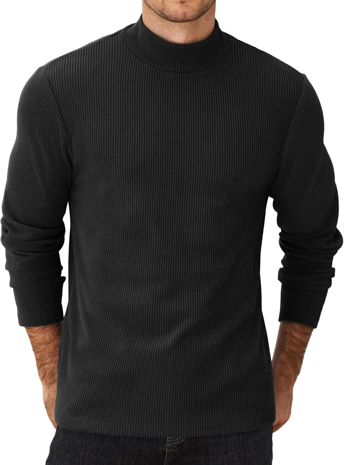 COOFANDY мужской свитер с высоким воротником, длинный рукав, рифленая вязка
COOFANDY мужской свитер с высоким воротником, длинный рукав, рифленая вязка