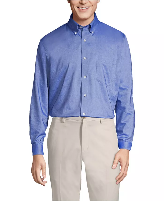 Мужская классическая рубашка из супимы без глажки Oxford Lands' End, синий
Мужская классическая рубашка из супимы без глажки Oxford Lands' End, синий