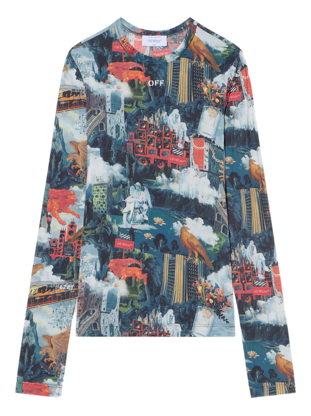 Лонгслив с городским принтом Off-White, синий
Лонгслив с городским принтом Off-White, синий
