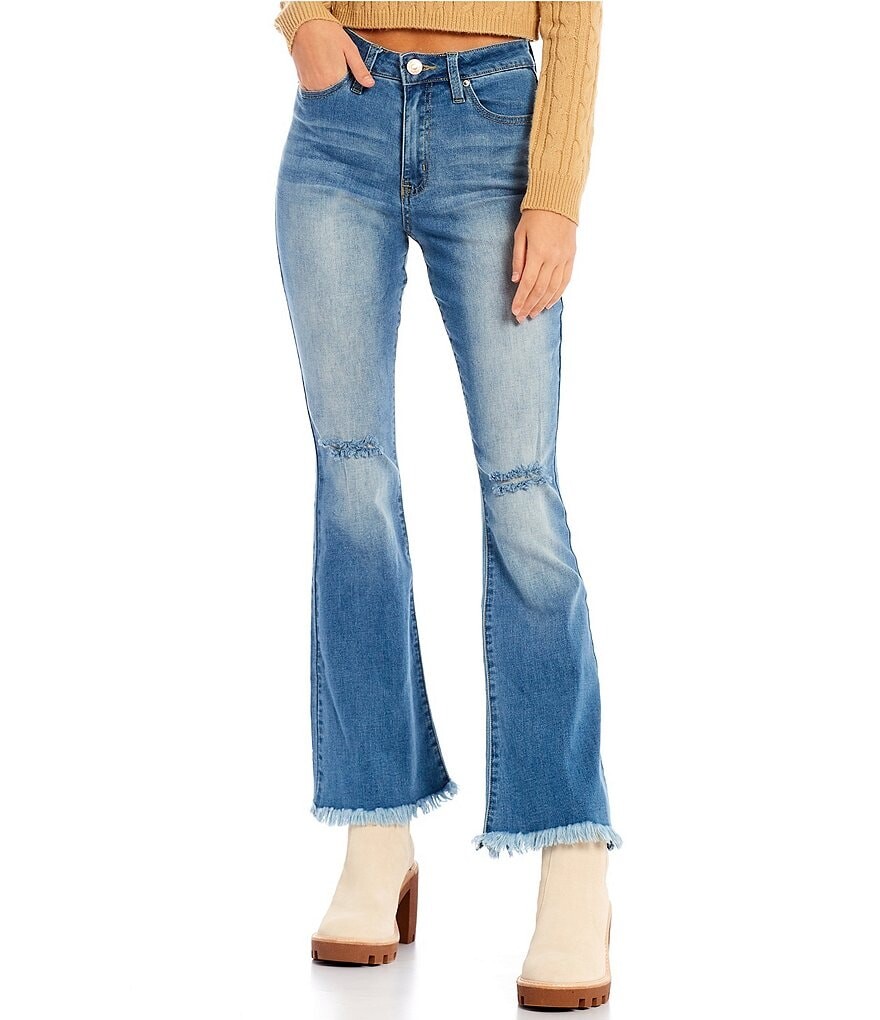 YMI Jeanswear Расклешенные джинсы Love со средней посадкой и потрепанным краем, синий
YMI Jeanswear Расклешенные джинсы Love со средней посадкой и потрепанным краем, синий