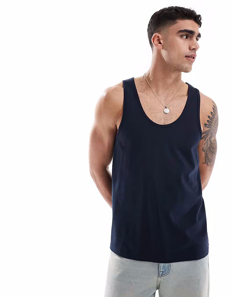 Майка ASOS DESIGN темно-синего цвета
Майка ASOS DESIGN темно-синего цвета