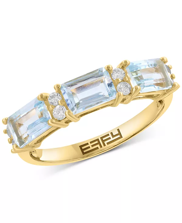 Кольцо с бриллиантами (1/6 карата) и аквамаринами (1-5/8 карата) из 14-каратного желтого золота Effy Collection, aquamarine
Кольцо с бриллиантами (1/6 карата) и аквамаринами (1-5/8 карата) из 14-каратного желтого золота Effy Collection, aquamarine