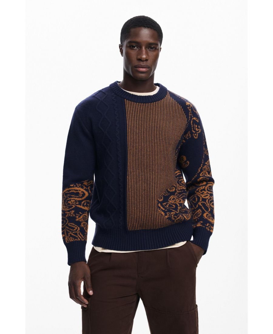 Мужской свитер с узором пейсли Desigual, Dark blue
Мужской свитер с узором пейсли Desigual, Dark blue
