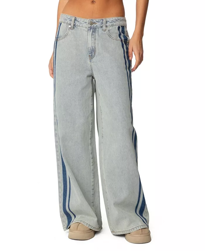 Женские джинсы с низкой посадкой и полосками по бокам Edikted, синий
Женские джинсы с низкой посадкой и полосками по бокам Edikted, синий