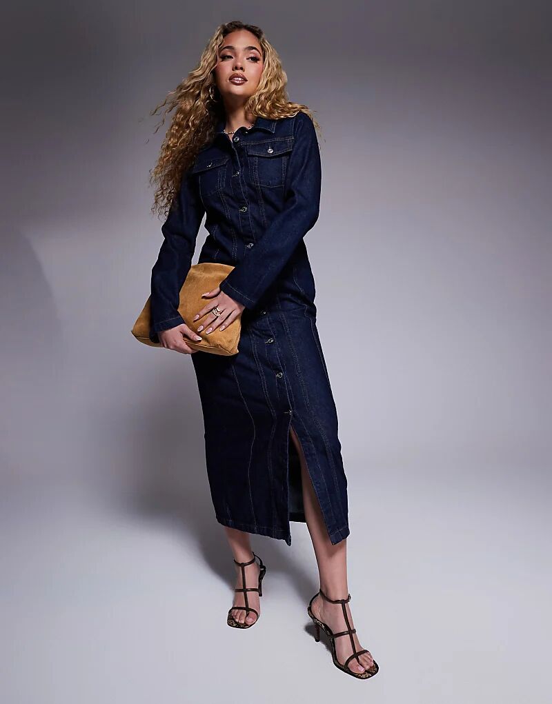 Платье-рубашка с верхним воротником синего цвета ASOS DESIGN
Платье-рубашка с верхним воротником синего цвета ASOS DESIGN