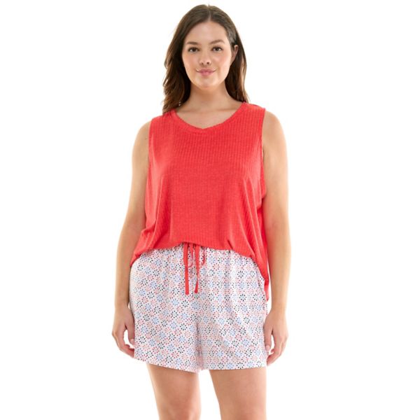 Роскошный комплект из пижамной майки и пижамных шорт больших размеров Croft & Barrow, цвет lava conca star 
Роскошный комплект из пижамной майки и пижамных шорт больших размеров Croft & Barrow, цвет lava conca star