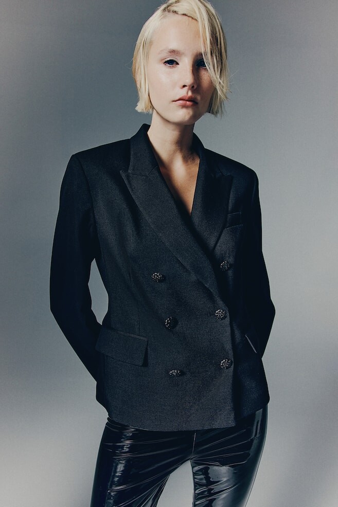 Блейзер со стразами H&M, черный
Блейзер со стразами H&M, черный