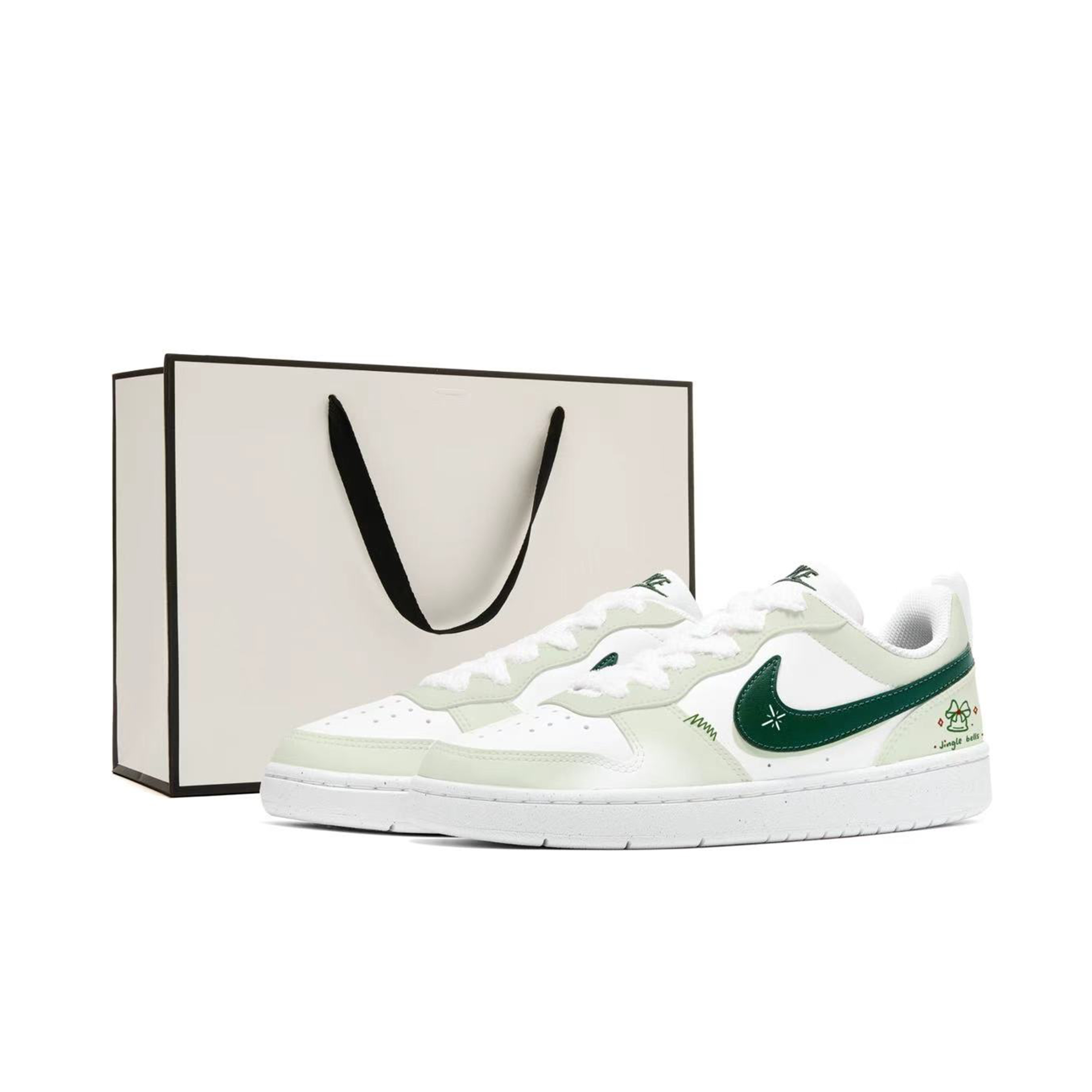 Nike Court borough jingle wintergreen нескользящие устойчивые к истиранию низкие кроссовки для скейтбординга green white kids'
Nike Court borough jingle wintergreen нескользящие устойчивые к истиранию низкие кроссовки для скейтбординга green white kids'