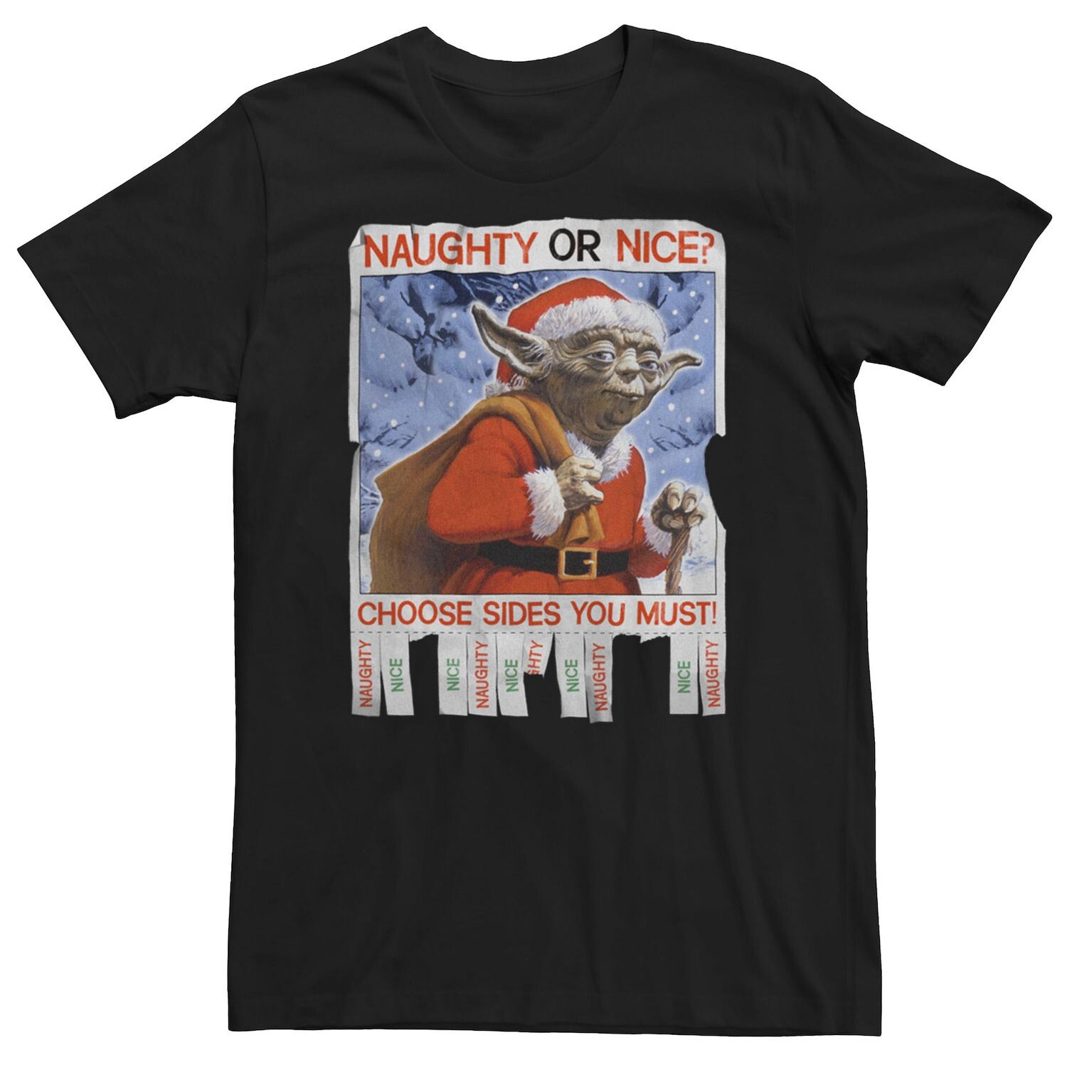 Мужская футболка с рождественским рисунком «Звездные войны Йода» Naughty Or Nice Flyer, Black Licensed Character, черный
Мужская футболка с рождественским рисунком «Звездные войны Йода» Naughty Or Nice Flyer, Black Licensed Character, черный