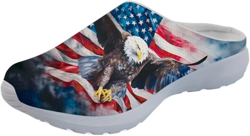 GLENLCWE Blue Dolphin Butterfly Мужские садовые сабо, женские слоги с мягкой сеткой Mules Сандалии для ходьбы Легкая обувь для медсестры, American Flag Bold Eagle
GLENLCWE Blue Dolphin Butterfly Мужские садовые сабо, женские слоги с мягкой сеткой Mules Сандалии для ходьбы Легкая обувь для медсестры, American Flag Bold Eagle