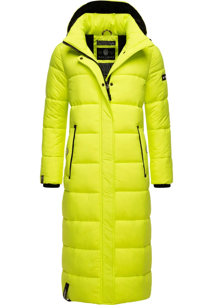 Стеганое пальто Navahoo "Isalie", классическое зимнее пальто со съемным капюшоном, зеленый