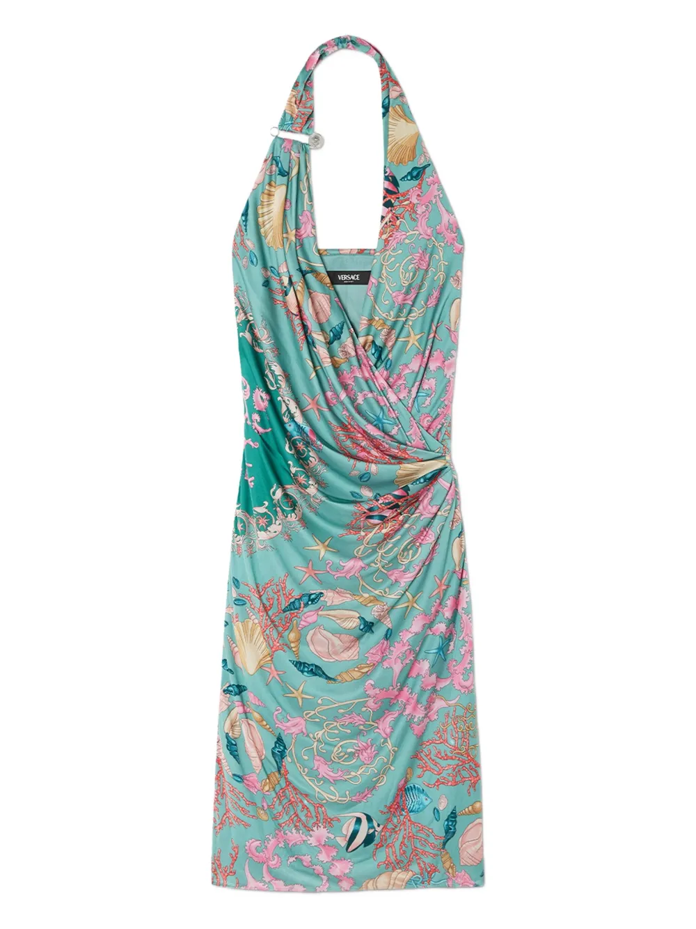 Платье миди с принтом ракушек и вырезом халтер VERSACE, зеленый
Платье миди с принтом ракушек и вырезом халтер VERSACE, зеленый