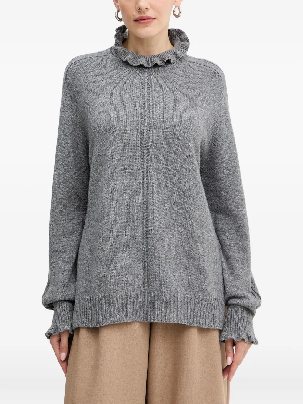 Джемпер из кашемировой смеси Twinset, серый 
Джемпер из кашемировой смеси Twinset, серый