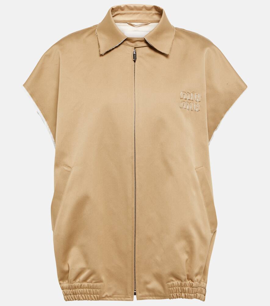 Хлопковая твилловая жилетка на молнии Miu Miu, Corda
Хлопковая твилловая жилетка на молнии Miu Miu, Corda