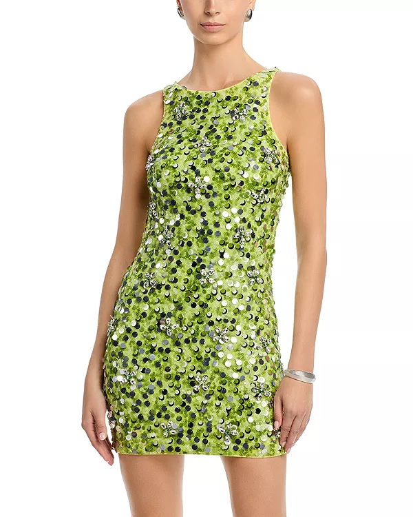 Мини-Платье с пайетками - эксклюзив Aqua, зеленый
Мини-Платье с пайетками - эксклюзив Aqua, зеленый