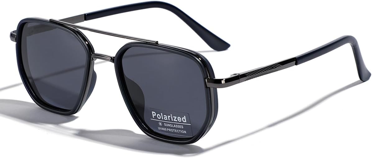 Поляризованные солнцезащитные очки TR90 в винтажном стиле, квадратная форма, плоская верхняя часть, двойная перемычка, металлическая защита от УФ-излучения UV400 weiyuchen, Dark Blue Frame
Поляризованные солнцезащитные очки TR90 в винтажном стиле, квадратная форма, плоская верхняя часть, двойная перемычка, металлическая защита от УФ-излучения UV400 weiyuchen, Dark Blue Frame